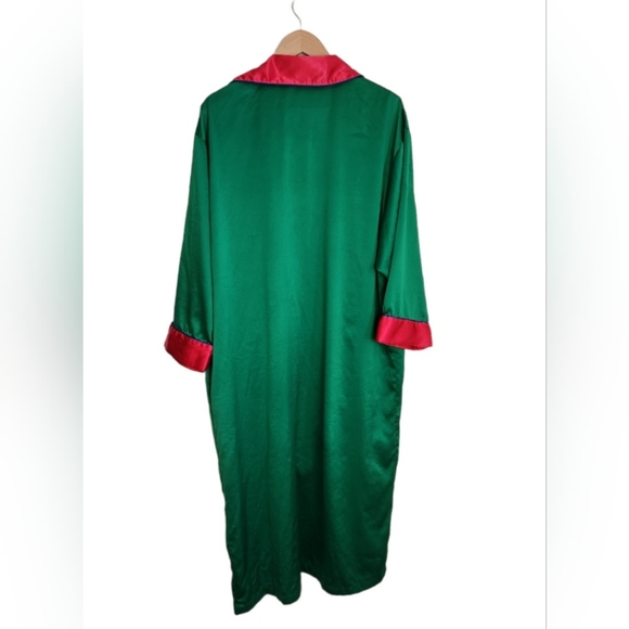 Victoria's Secret Satin Green/Pink Kimono Style Robe - Picture 7 of 11